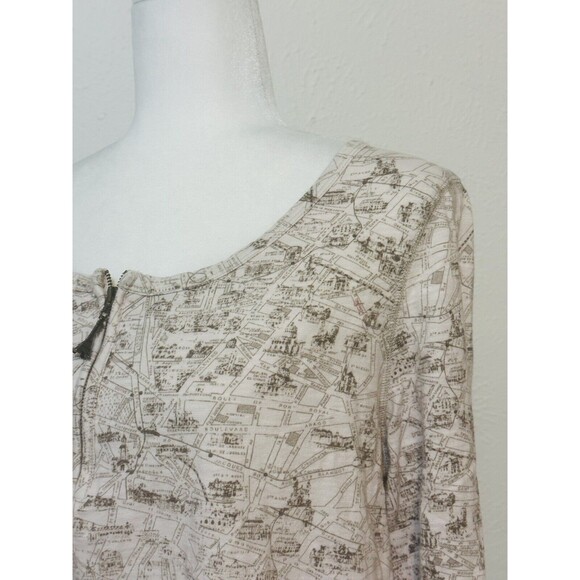 Soft Surroundings Women Size L City Of Paris Print Cardigan Art To Wear Boho - Picture 3 of 11